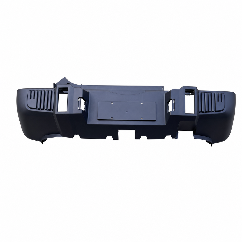 The rear bumper body does not have a radar hole