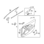 Weatherstrip-Front Door Belt Inside LH