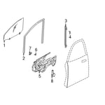 Run-Front Door Window Glass LH