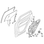 Run-Rear Door Window Glass, RH