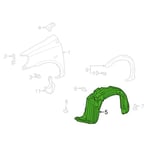 LINER, FRONT FENDER, RH